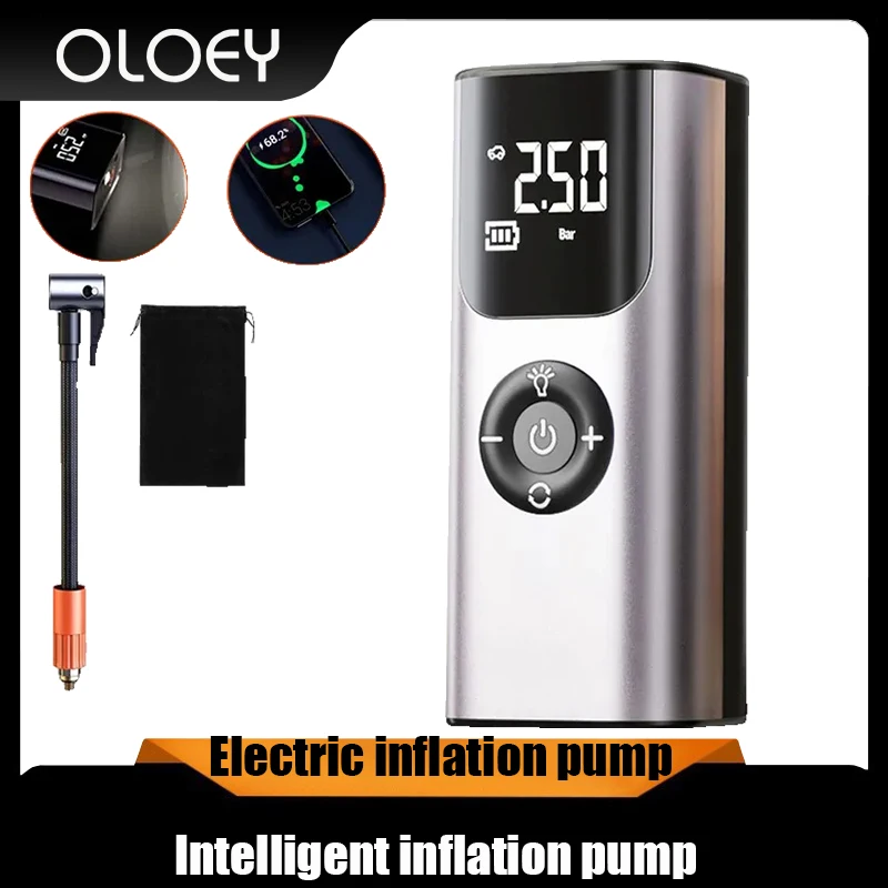 150psi portable car air pump tire inflator wireless car air compressor digital automatic inflation for motorcycle bicycle balls