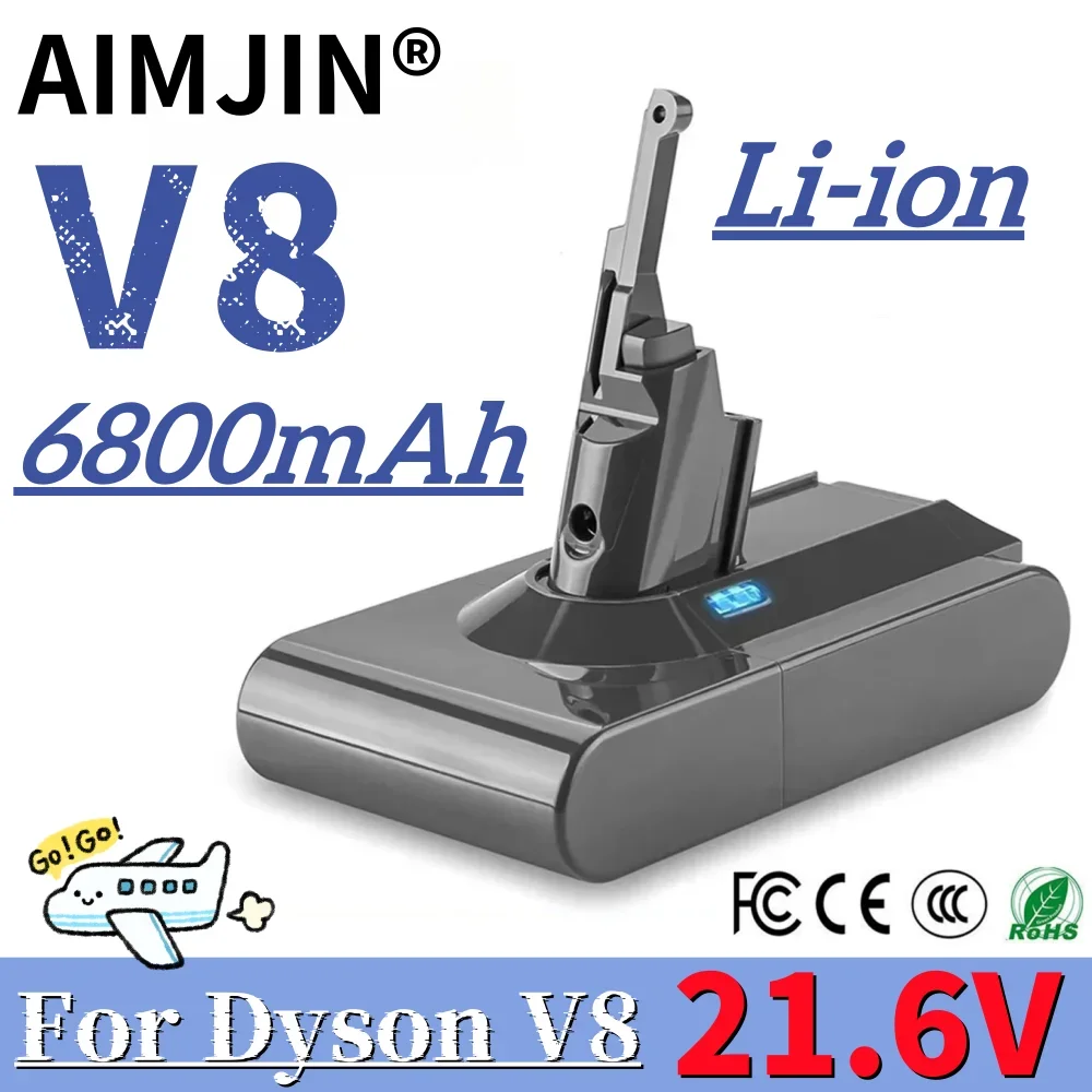 

100% New for Dyson V8 21.6V 6800mAh 6.8Ah Replacement Battery for Dyson Absolute Cord-Free Vacuum Handheld Vacuum Cleaner Batter