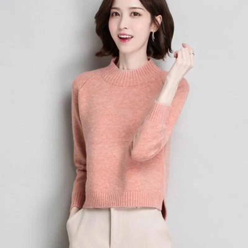 

Women's Sweater Pullover Long Sleeve Knitted Female Fashion Spring Autumn Basic Loose Womens Short Top Sweaters Streetwear Q614