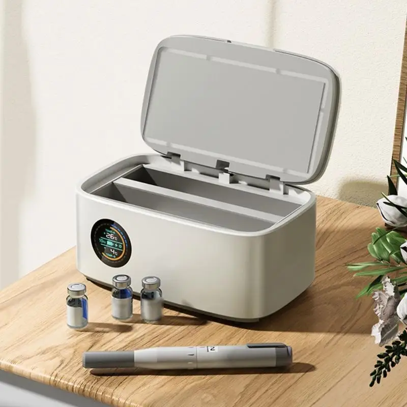 U1je insulin pen cool case Vỏ du lịch động tủ lạnh insulin led nhiệt độ hiển thị máy làm mát bộ nhiệt điện