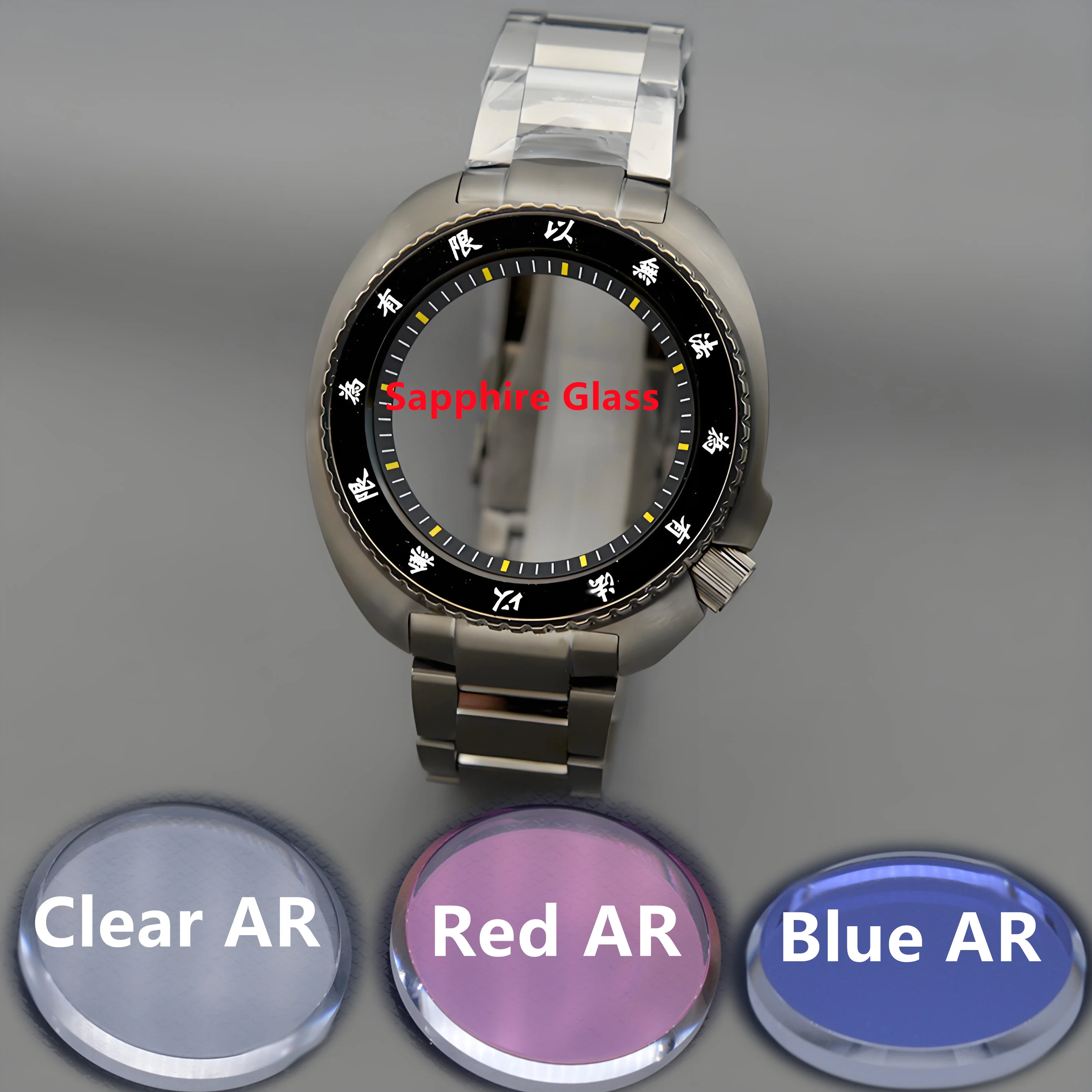 Gun Colour Turtle Abalone Dive Watch Case Fit Japan NH34 NH35 NH36A 7S 4R Movement Design SKX6105 6309 Watch Parts Repair