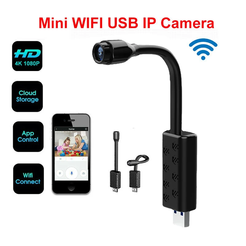 W11 WiFi Surveillance Camera HD USB Adjustment Angle Application Real-time Remote Push Alert Only Works with 2.4GHz Wi-Fi Router