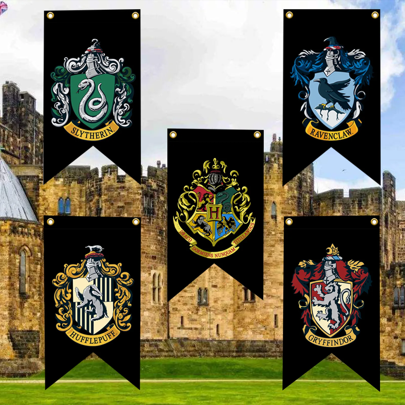 Hogwarts Flag College Flags 30x50cm Gryffindors Slytherins School Badge Banner Home Decoration Kids Birthday Gifts Toys