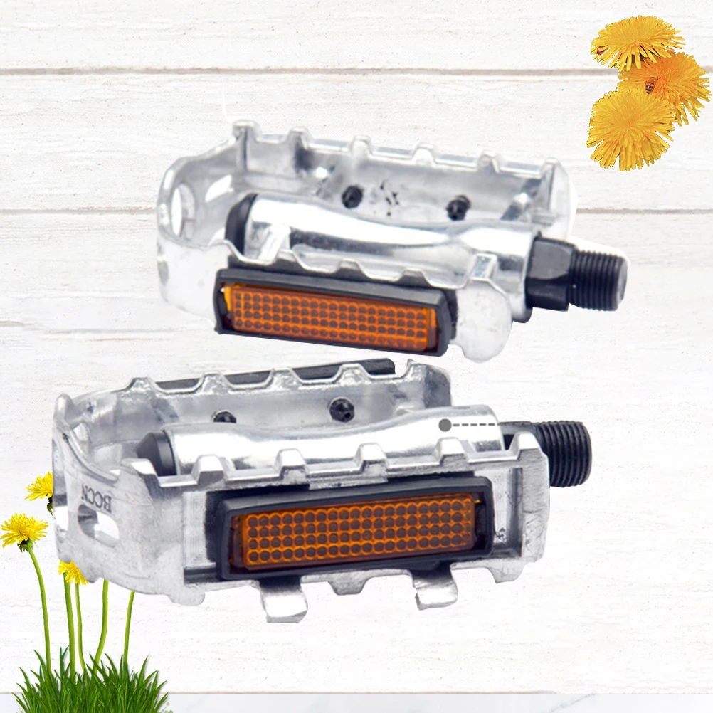 

Aluminum Alloy Mountain Bike Pedals Anti-Slip Spikes Reflective Stripes Durable Universal Platform Pedal For Road