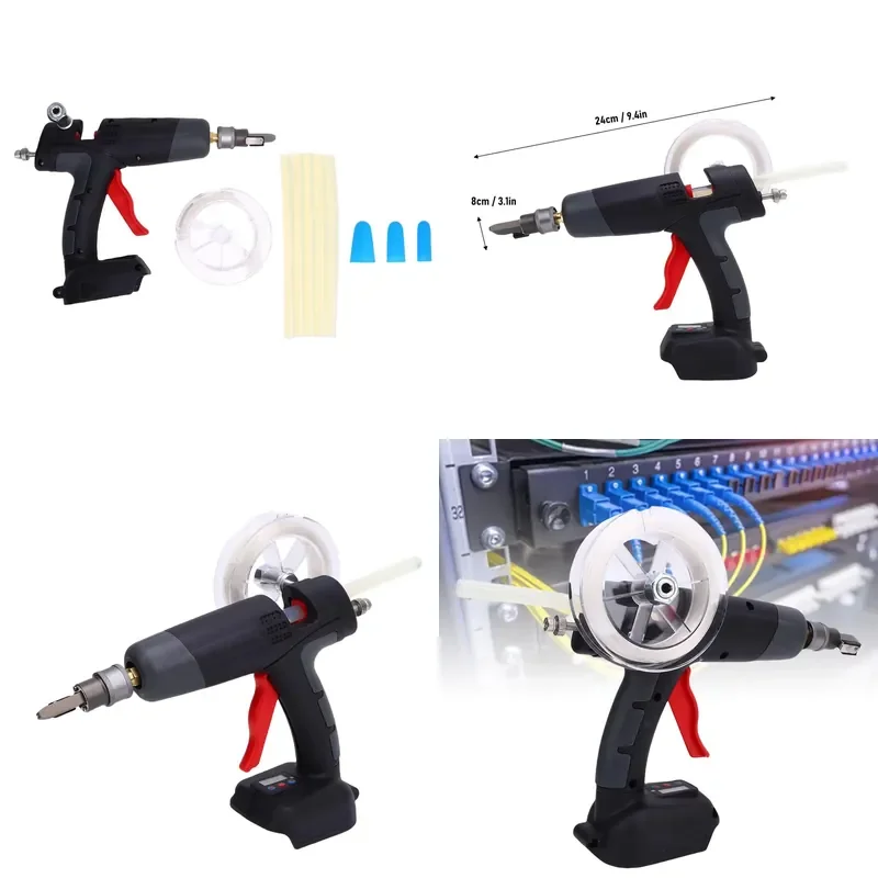 Invisible Fiber Optic Cabling Tool Fit for BL1830B BL1840B BL1850B Battery 360 Adjustable Nozzle Cordless Hot Melt Glue
