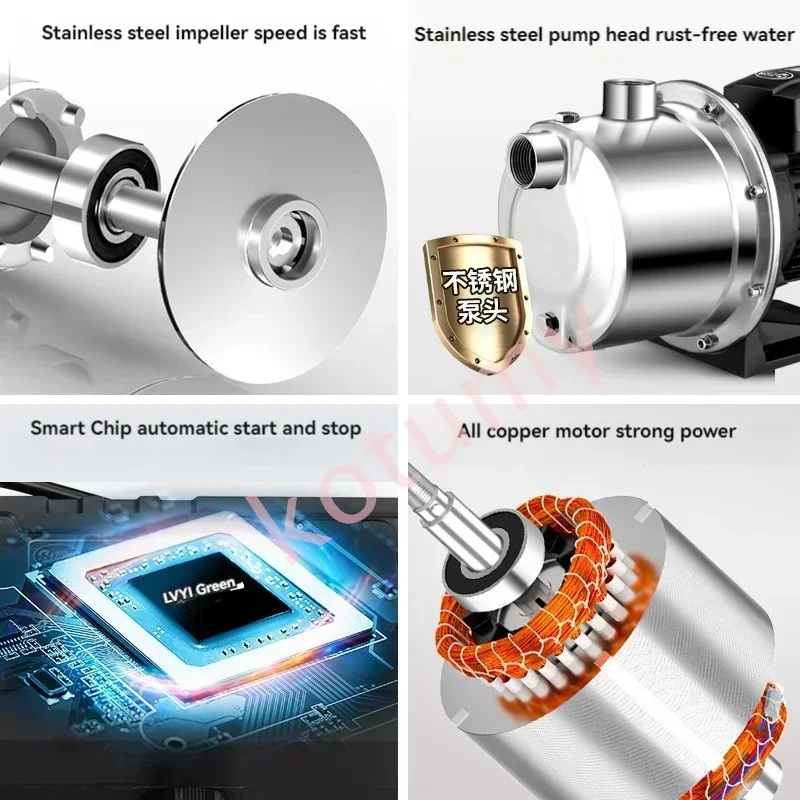 Fully Automatic Self Priming Booster Pump For Household Solar Water Pipeline Pressurization High-Power Pumping 220V