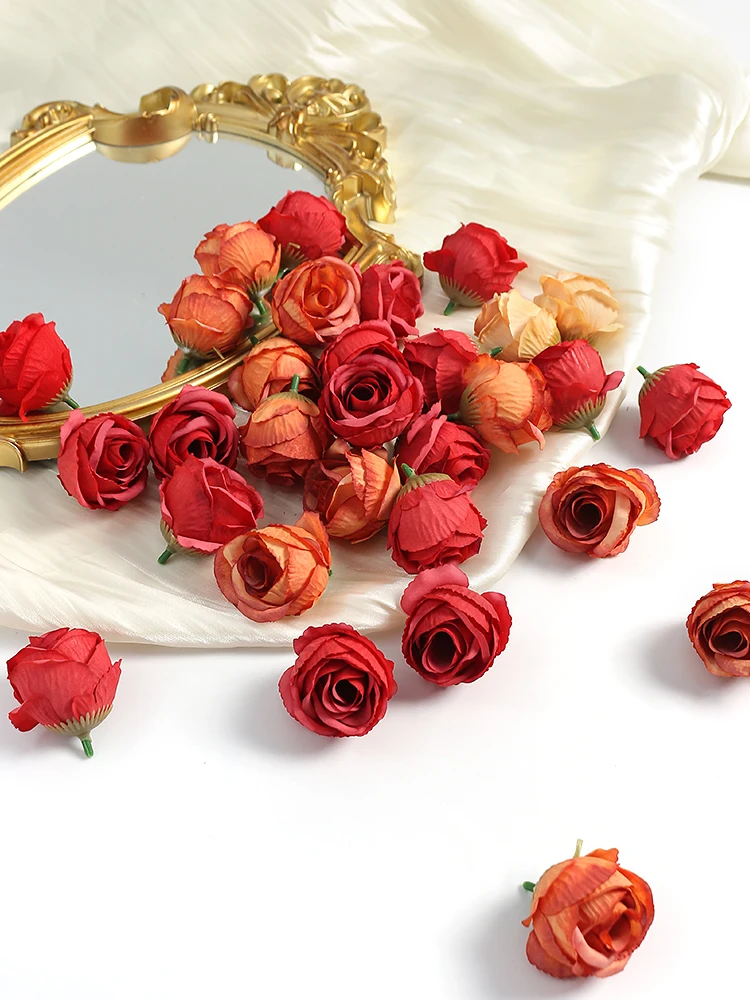 10/20 sztuk Rose sztuczne kwiaty do wystroju domu ślub dekoracja ślubna dostarcza sztuczne kwiaty DIY wieniec panny młodej akcesoria — zdjęcie 2