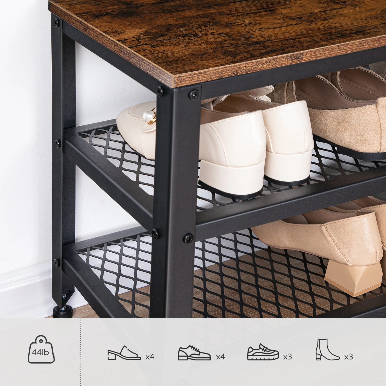 HOOBRO Wardrobe Shoe Bench Set With 9 Coat Hooks Coat Rack With Bench Hall Tree Entryway Storage Bench Hallway 3-in-1 Design