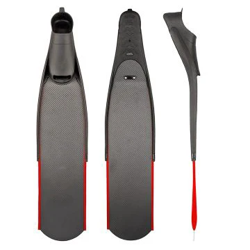 Professional C4 Carbon Fiber Freediving Long Fins Replaceable Foot Pads Printed Design Medium Soft Stiffness for Fish Hunting