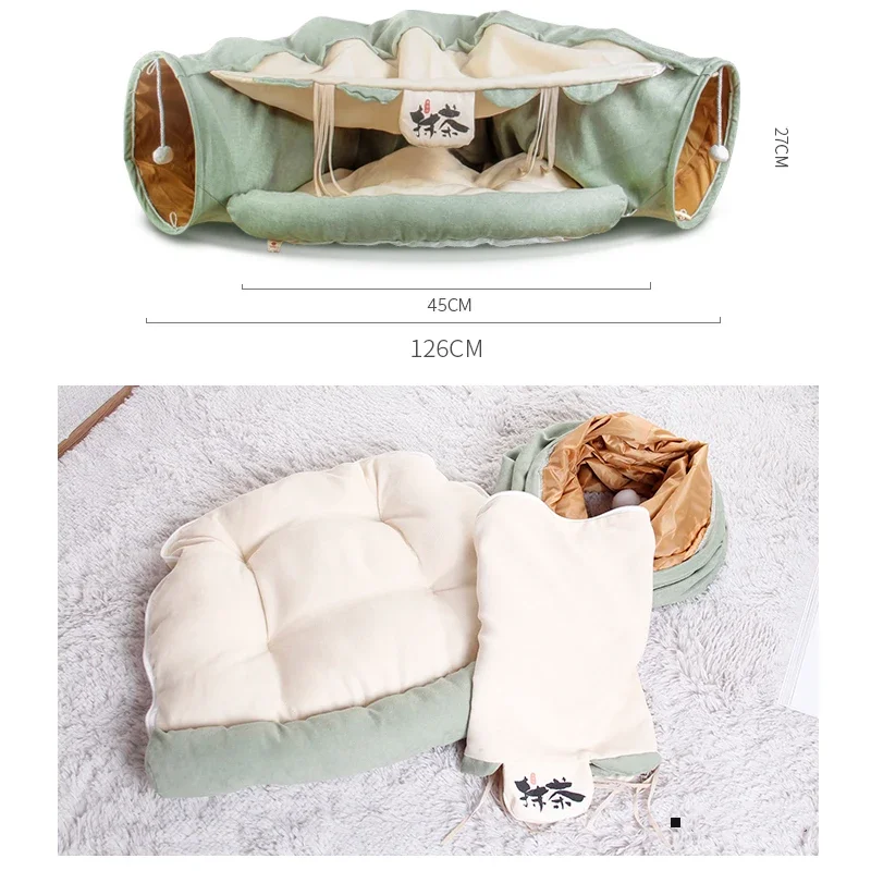 Pet Cats Tunnel Toy Interactive Play Toy Mobile Collapsible Rabbit Bed Tunnels Tube Indoor Toys Kitten Exercising Product