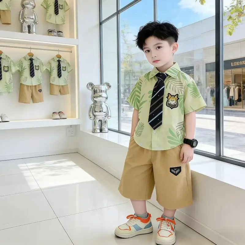 

Летний костюм Leisure Nick Wilde из чистого хлопка 2026 Disney Zootopia Handsome Boy, удобная дышащая рубашка и шорты, комплект из двух предметов