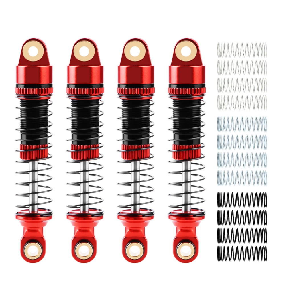53mm Aluminum Threaded Shock Absorber Oil Damper for Redcat Ascent-18 1/18 RC Crawler Upgrade Parts (Red)