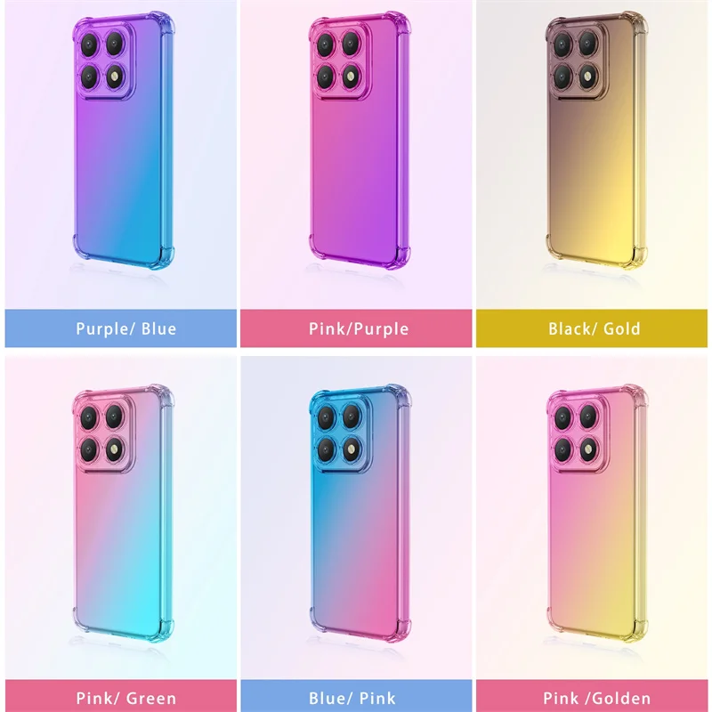 Vier-Ecken Stoßfeste Farbverlauf TPU Hülle für Xiaomi 17T 15T 14T Pro Mi 17 15 14 5G Schützende Transparente Abdeckung Schale Fundas Coque