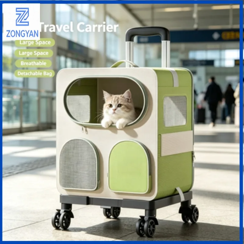 ZONGYAN Pet Carrier Large Space Breathable Pet Travel Bag Detachable Design Shoulder Hand Backpack For Outdoor Walking Trip