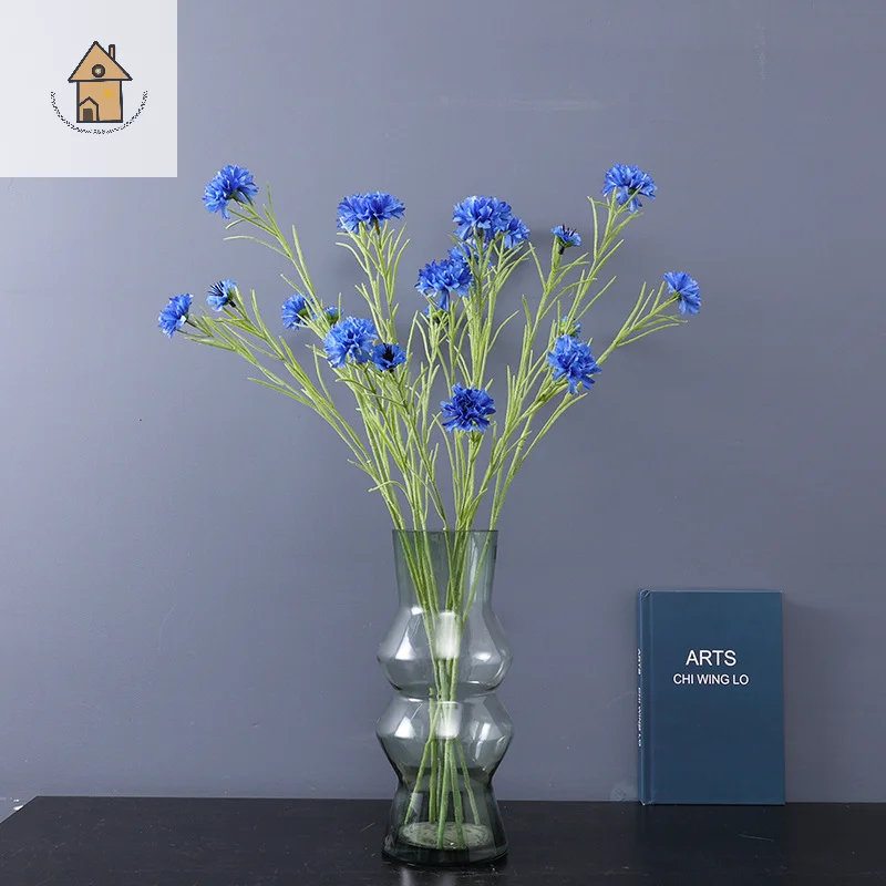 

3 Forks/Bouquet Artificial Flower Silk Cornflower Fake Flowers Artificial Plant Decorative Flowers Home Decor Wedding Decor