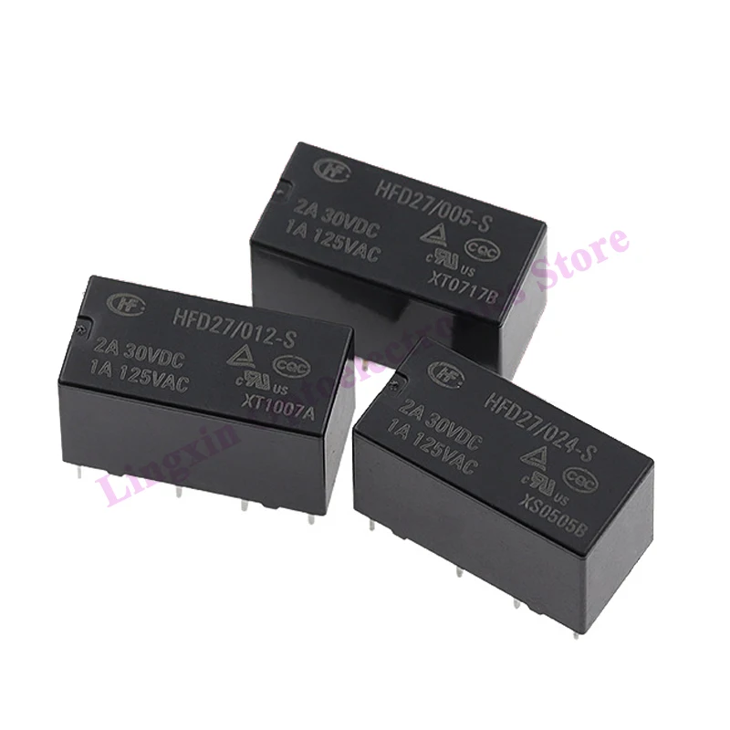 5pcs HFD27/005/012/024 -S -M Relay JRC-27F HFD27-005-S JRC-27F-HFD27-012-S JRC-27F-HFD27-024-M 30V 2A 8Pin 5V 12V 24V DC relays