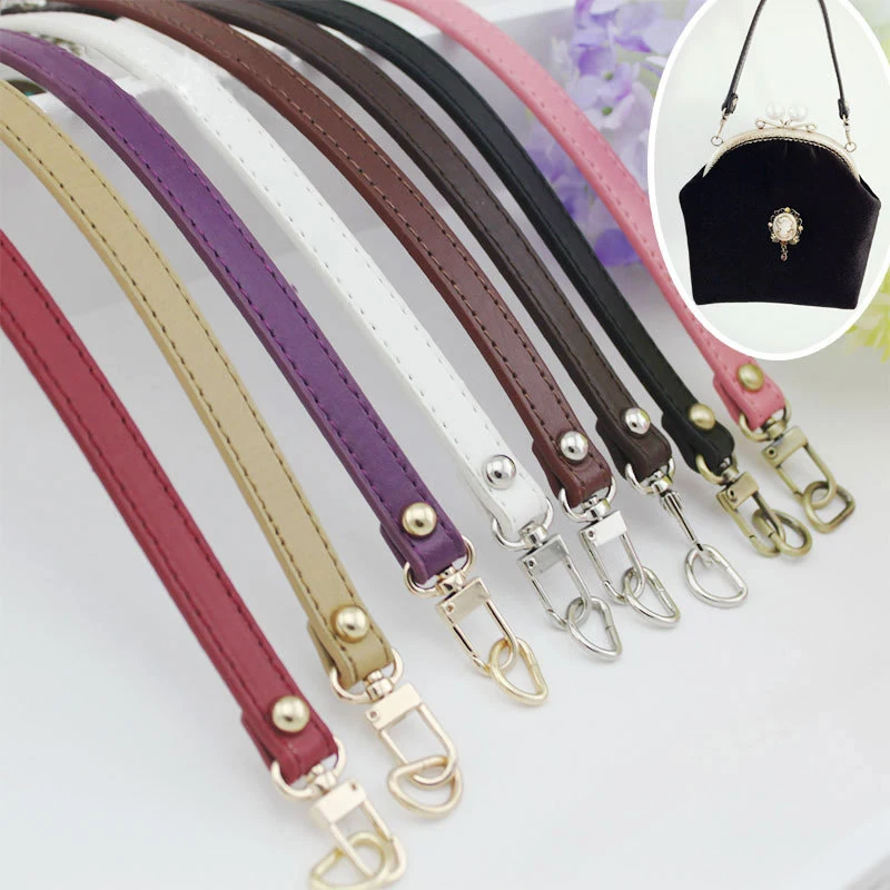 PU Leather Short Bag Strap Replacement Messenger Handbag Handle DIY Bags Belt Accessories 31cm DIY Bag Strap Black Red  Handle