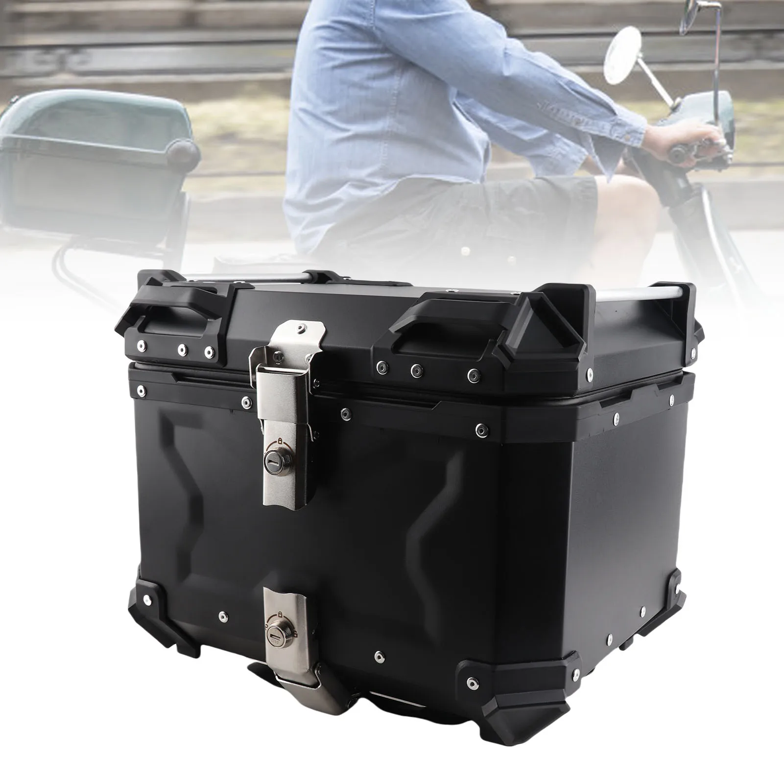 

Universal 45L Motorcycle Adventure Aluminum Top Case Tail Box Luggage Electrostatic Spraying Motorcycles Tuning Accessories