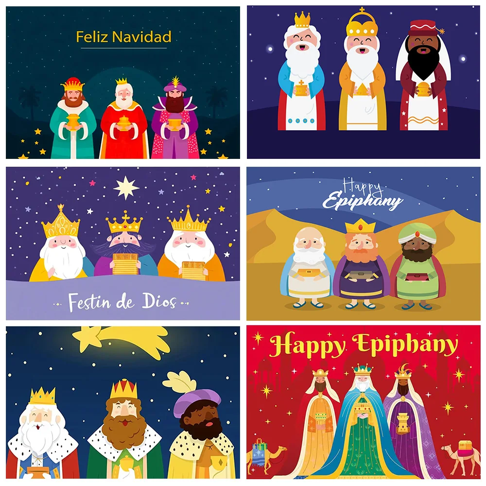 

Three Kings Day Photography Backdrops The Three Wise Men Religion Party Decor Holy Infant Jesus Photo Studio Background TR-01