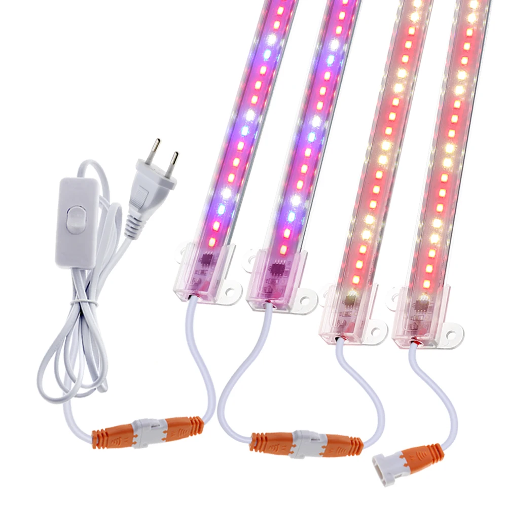 ضوء الشمس/الأحمر والأبيض والأزرق LED شريط إضاءة النمو 220 فولت شريط إضاءة صلب شفاف خيمة الدفيئة نمو الشتلات ضوء النبات