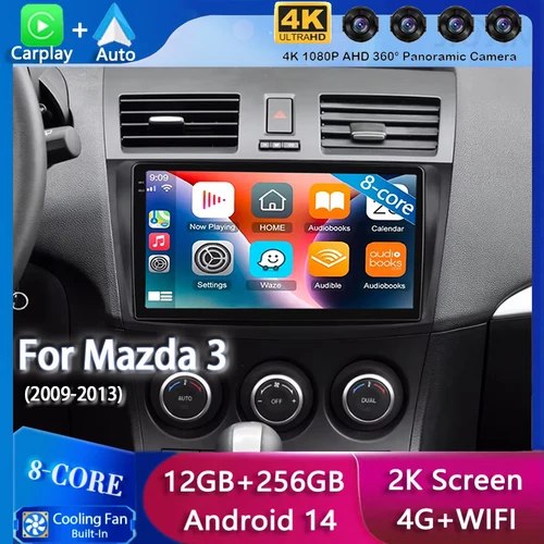 Imagen 1 del producto Android 15 Carplay Auto para Mazda 3 2009 2010 2011 2012 2013 Radio de coche reproductor Multimedia vídeo estéreo Audio GPS unidad principal WIFI