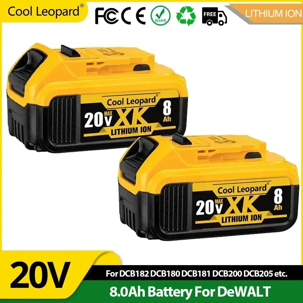 

DeWalt 20V 8Ah 12Ah large capacity For Replacement rechargeable battery DCB200 DCB205 DCB201 DCB203 Power Tool Batteries