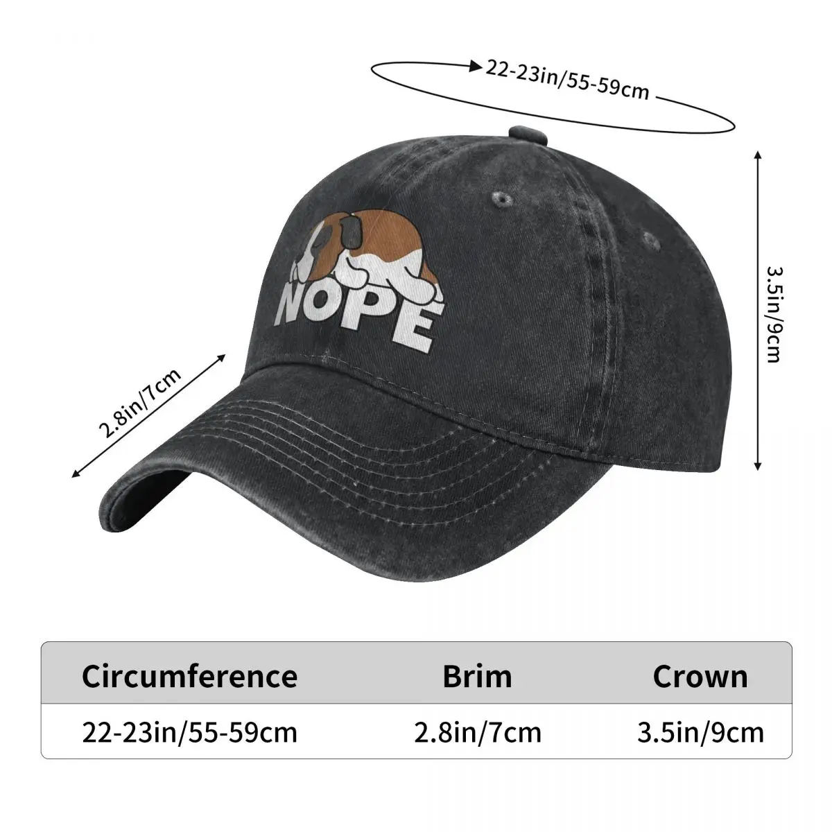 Nope Saint Bernard Dog Baseball Cap Fashion Women Men Trucker Dad Hat Sun protection Kpop Rock Baseball Caps Gift