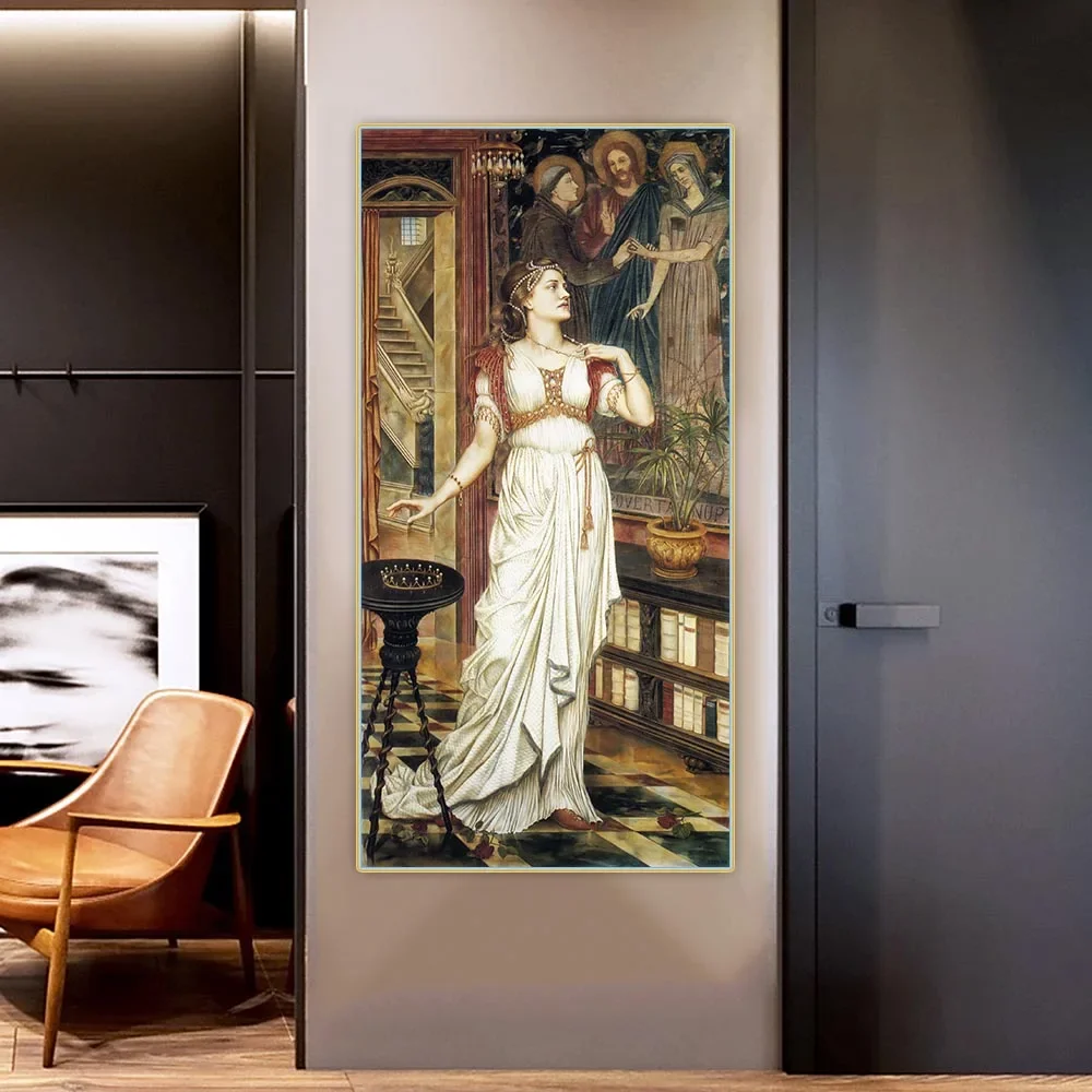 

Evelyn De Morgan "The Crown of Glory, 1896" Canvas Oil Painting Aesthetics Picture Artwork Decor Home Living Room Decoration