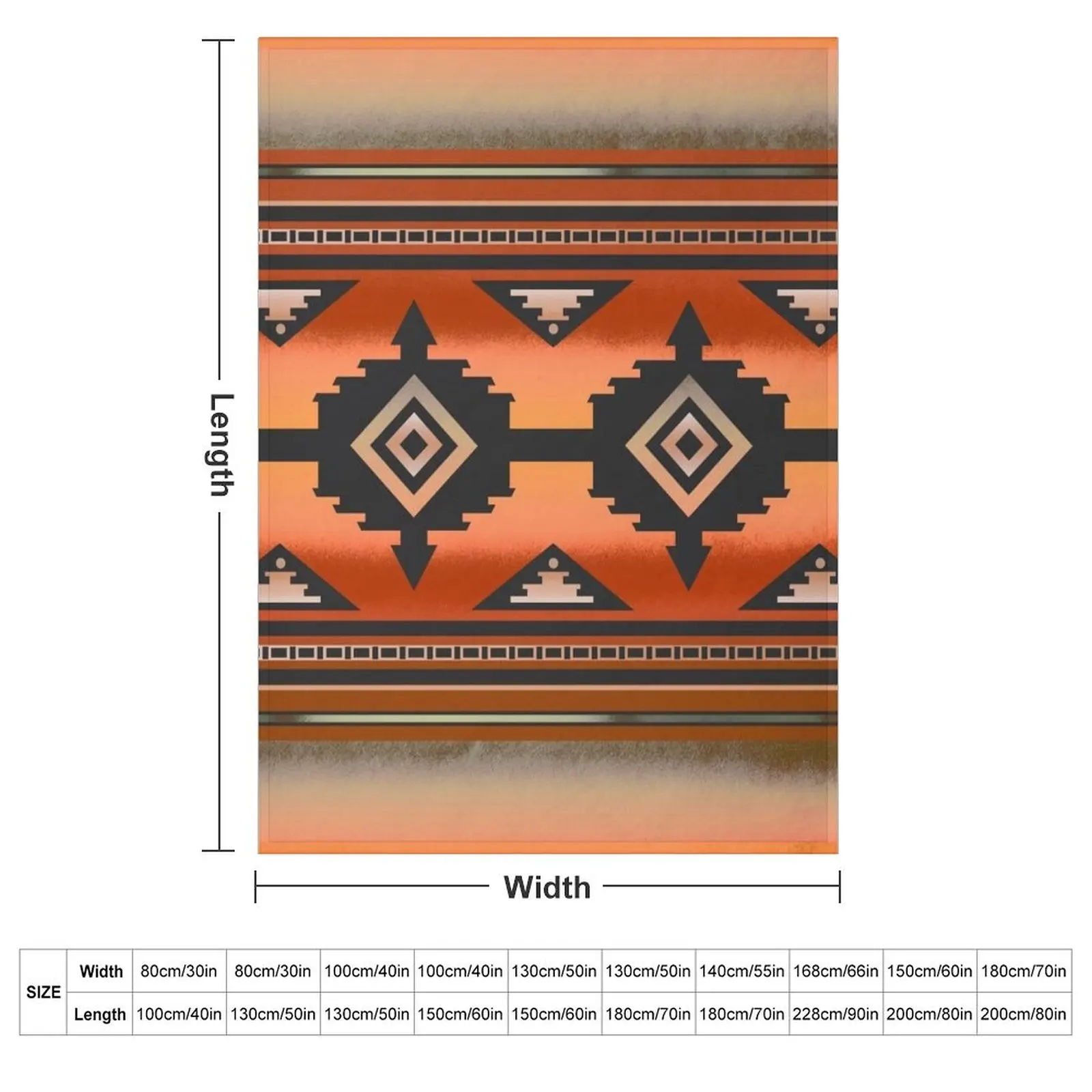 Canyon Navajo Rust Throw Blanket Bed linens Bed covers Luxury Retros Blankets
