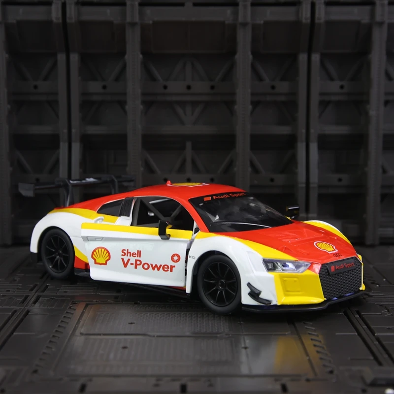 

CCA 1: 24 Audi R8 LMS Shell Co branded Alloy Racing Model with Doors that Can Open Children's Sound and Light Toy Car Gift