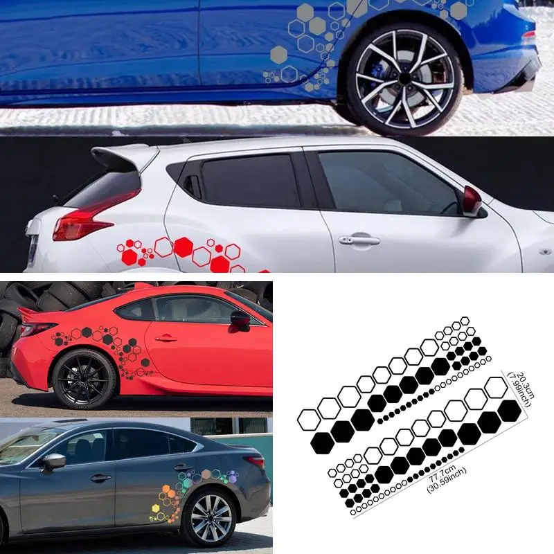 Creative Honeycomb Hexagon Vinyl Car Sticker, Waterproof Polygon DIY Body Decal, Universal Auto Exterior Decor Car Accessories