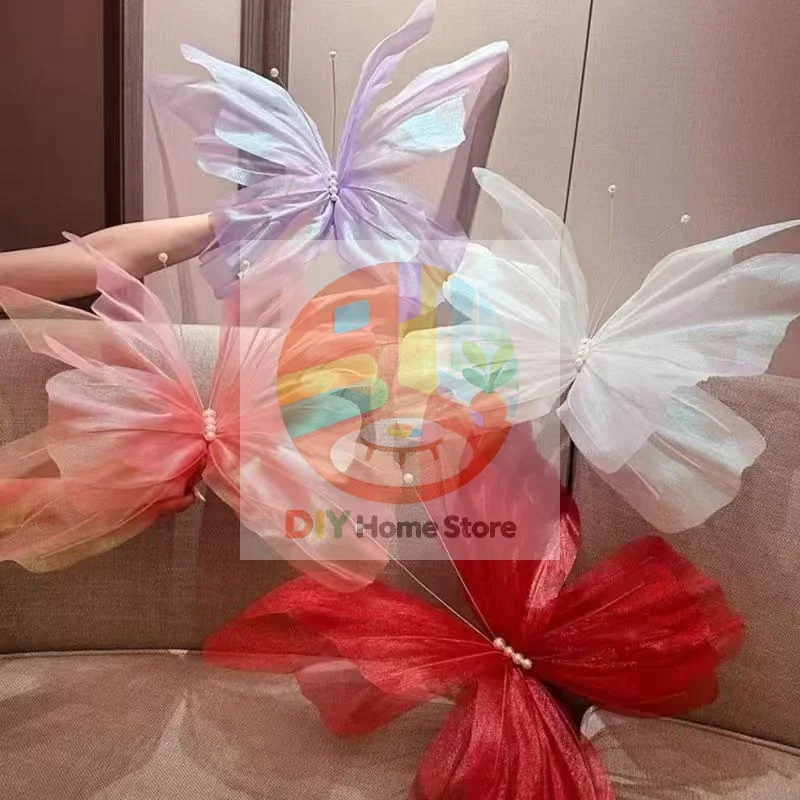 3D Lifelike Big Simulation Butterfly 50cm 1Pcs Reusable Ornament for Outdoor Wedding Lawn Holiday Festival Party Home Decor