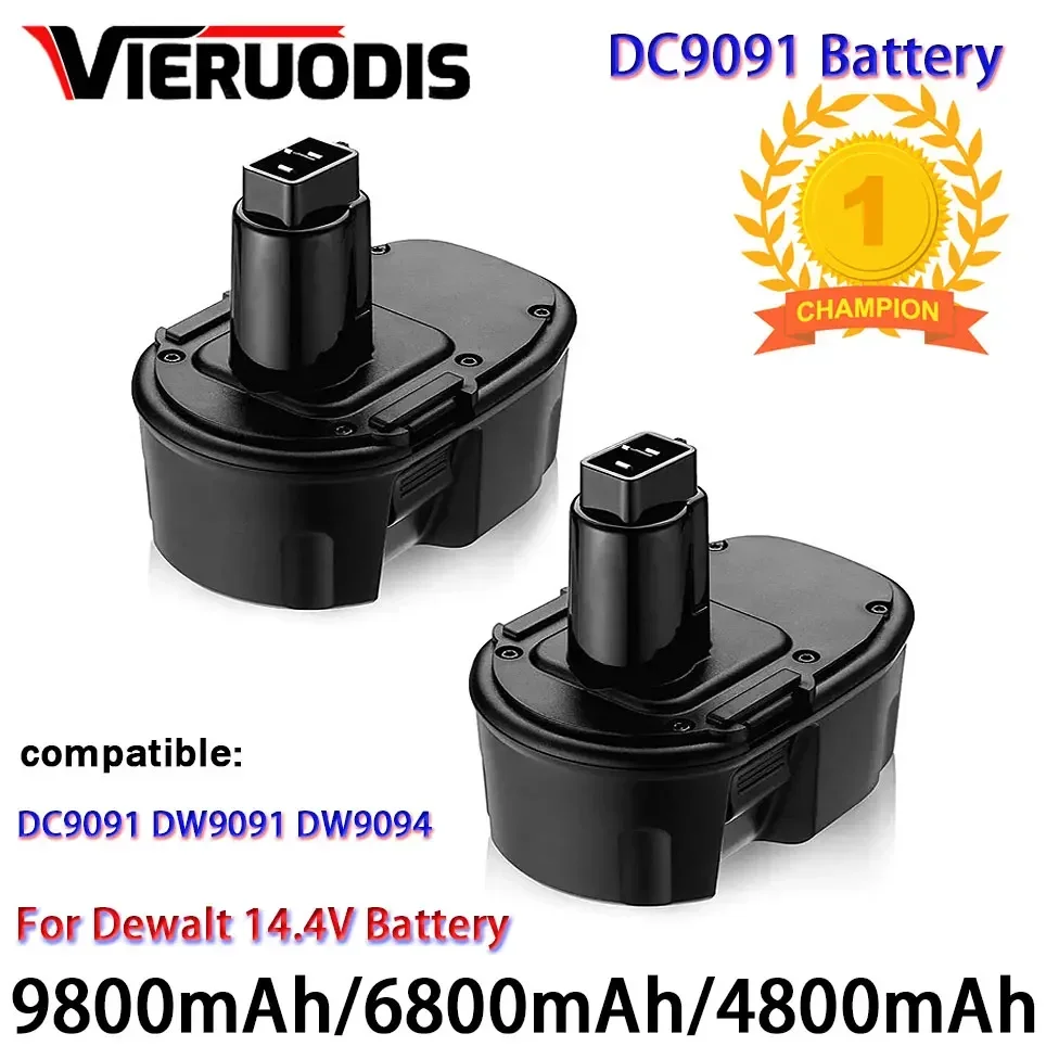 for Dewalt 6800mAh 14.4V Ni-MH Replacement Battery 14.4V XRP DC9091 DC9094 DW9091 DE9091 DE9092 14.4 Volt Cordless Power Tools