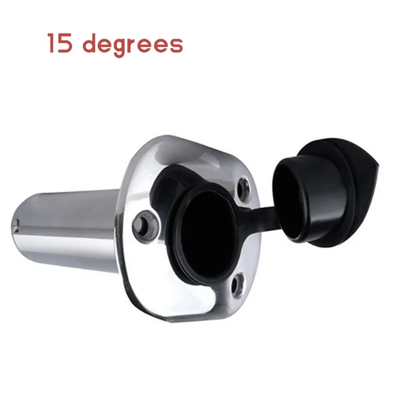 15 Degree Fishing Pole Stand Stainless Steel Embedded Mount Fishing Rod Holder for Boat Accessories Marine