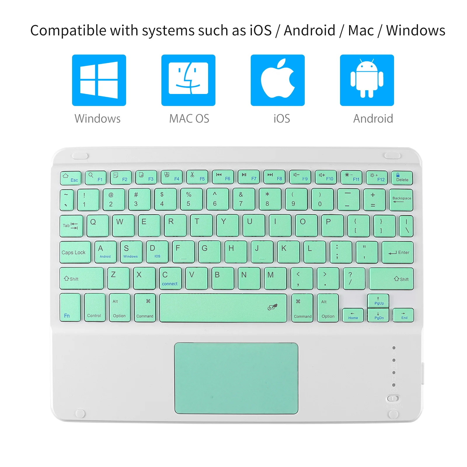 Bluetooth Keyboard Wireless Slim Keyboard with Touch Keypad for iPad Xiaomi Samsung Huawei Tablet Android IOS Windows Ofiice