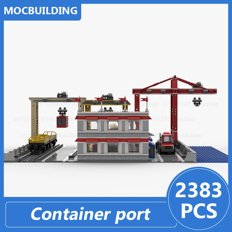 Container Poort Model Moc Bouwstenen Diy Monteren Bakstenen Stad Vracht Transport Architectuur Display Speelgoed Geschenken 2383PCS