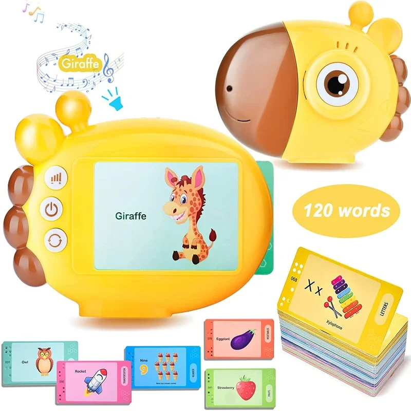 Giraffe Flash Card Reader Sight Words Language Games Learning English Russian Machine Kids Early Education Toy for Toddlers Gift