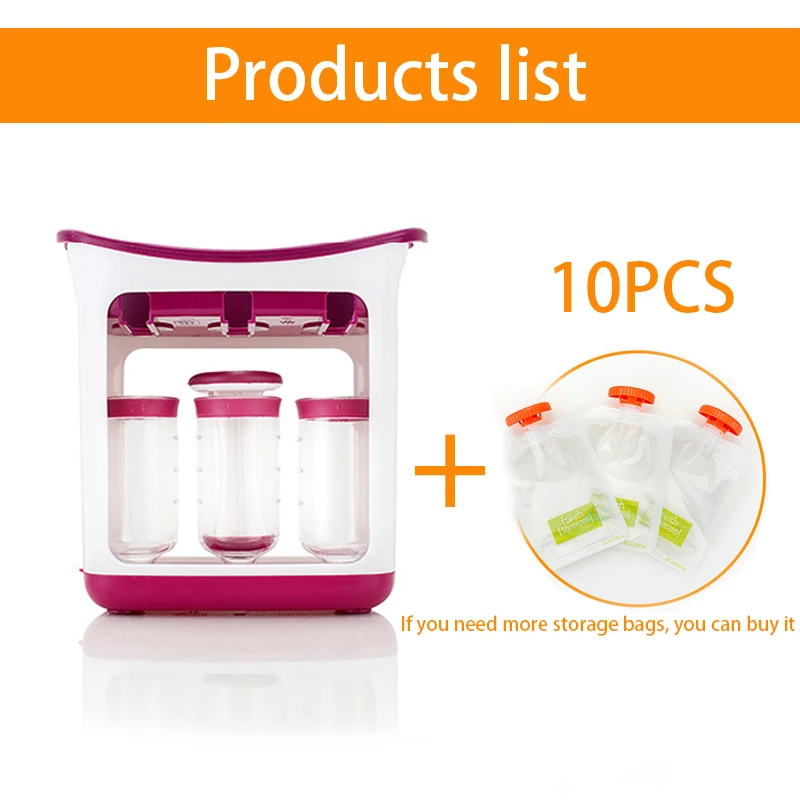 New Baby Feeding Product Newborn Food Maker Portable Toddler Infantino Squeeze Pouches babycook Fruit Juice Station For 0-6 Ages