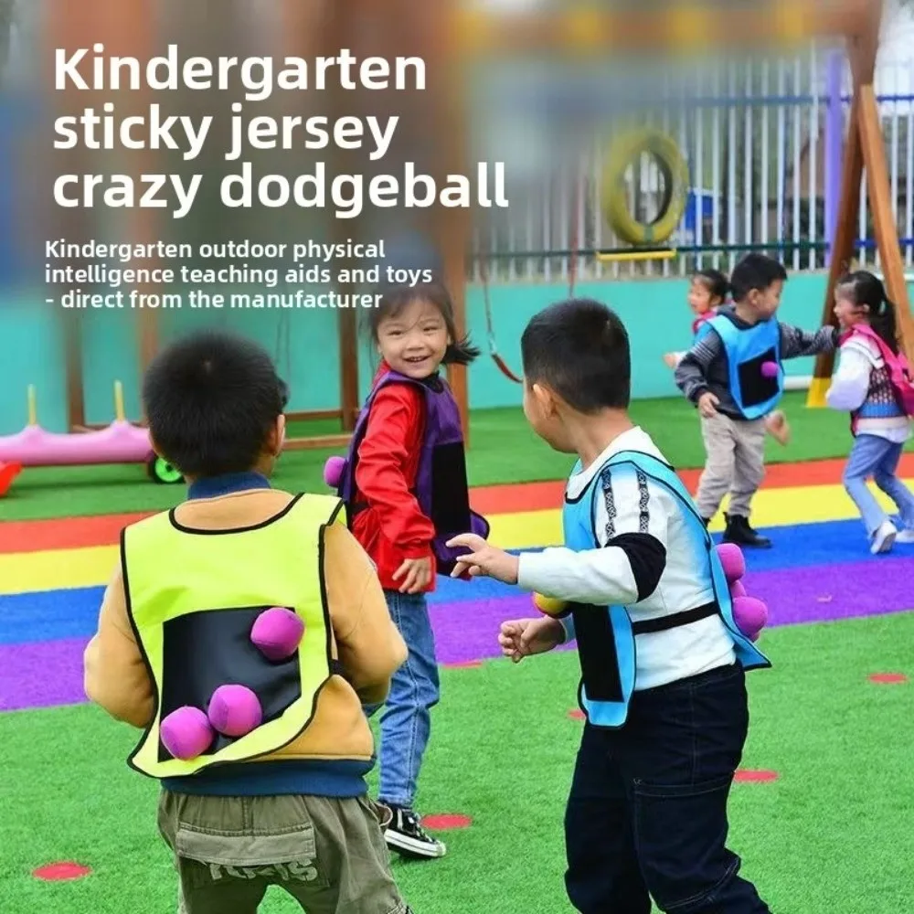 스티키 볼 조끼 던지기 장난감, 끈끈이 공, 스티키 타겟 볼, 어린이 스포츠 장난감, 인터랙티브 스티키 볼 조끼