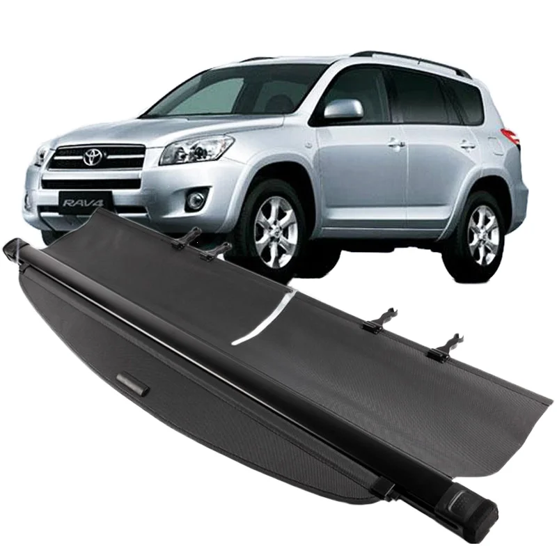 

New Arrival Leather Carbon Retractable Cargo Cover Rear Parcel Shelf Accessory 2009-2013 for Toyota RAV4 Interior Kits
