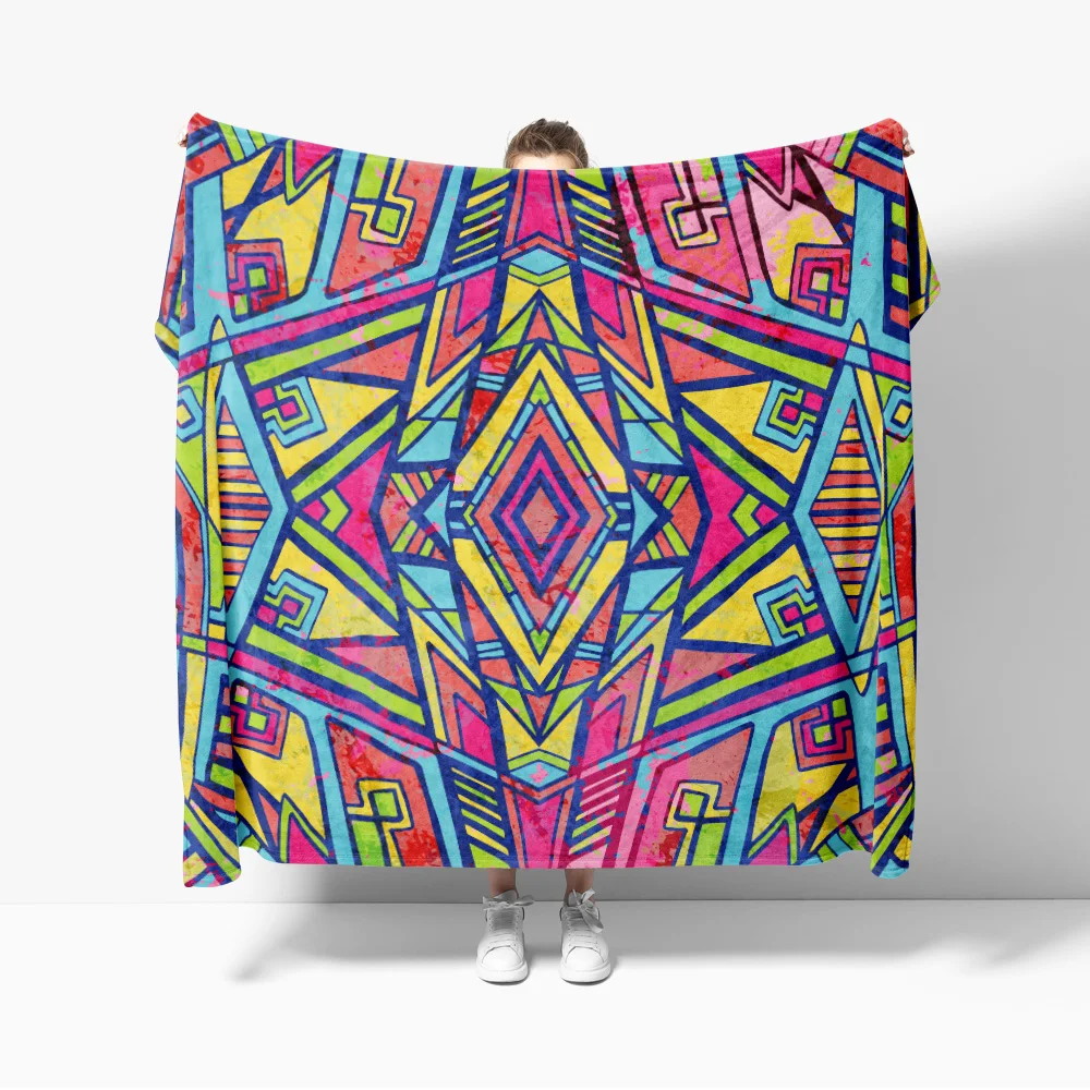 Abstract graffiti, non mainstream street art, crazy abstraction Throw Blanket Cozy Soft Lightweight Warm Flannel Blankets