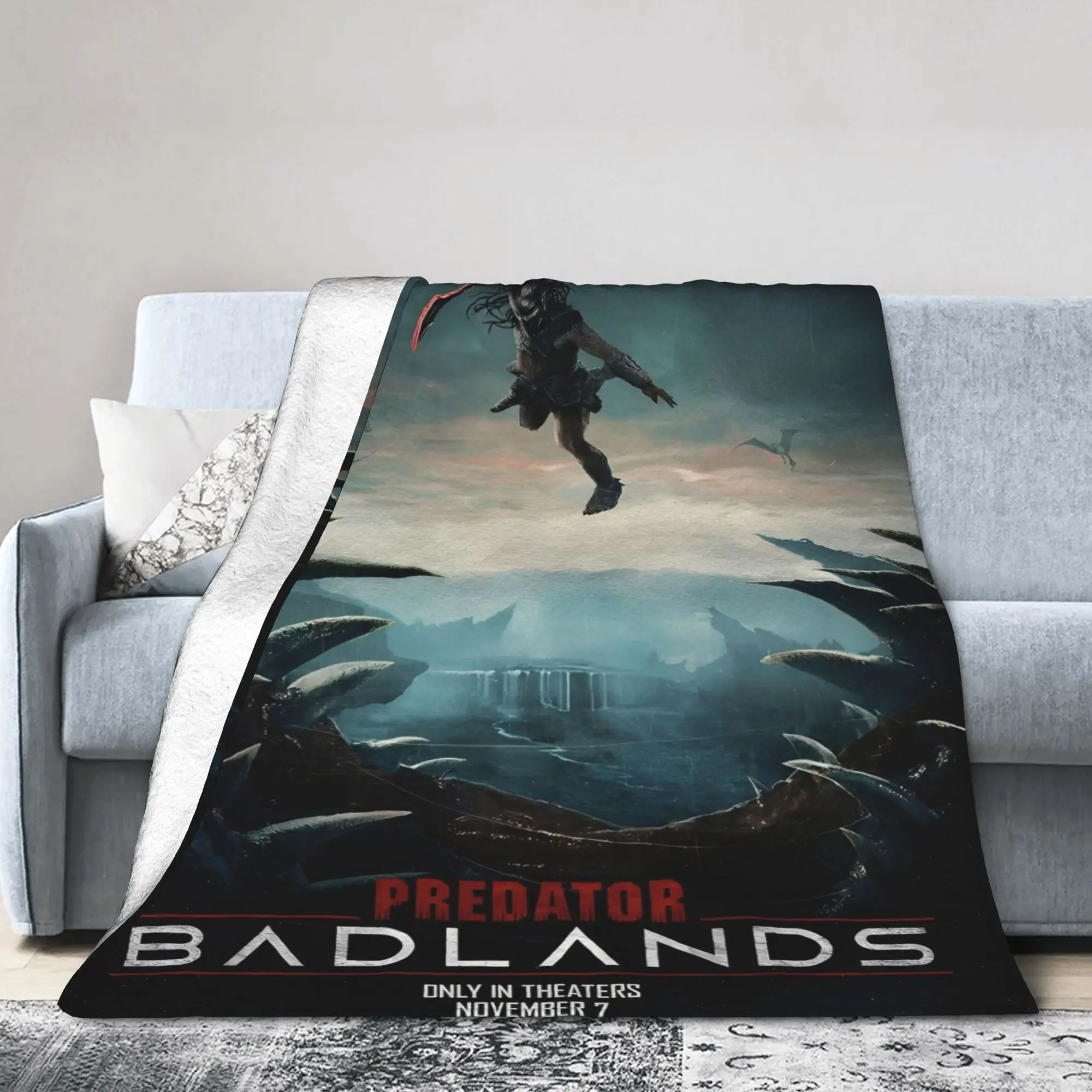 المفترس: بطانيات بادلاندز، بطانيات مريحة من الصوف فائق النعومة، مفرش سرير #2