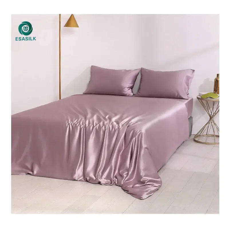 22 Momme 1 Piece Mulberry Silk Satin Duvet Cover Bedding 9 Colors in Stock  Plain Pattern for Home Use or Hotels