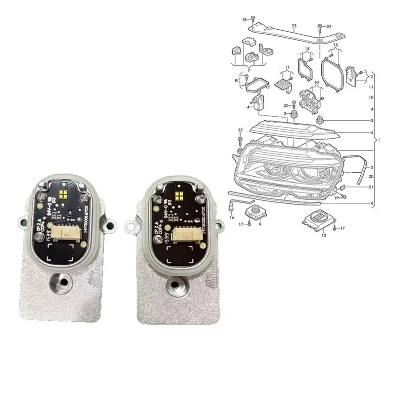 For VW Tiguan 17-22 LED Daytime Running Light Source Module- 2Pcs Headlight DRL Module(5TA998477 5TA998475C 1473000167C0)