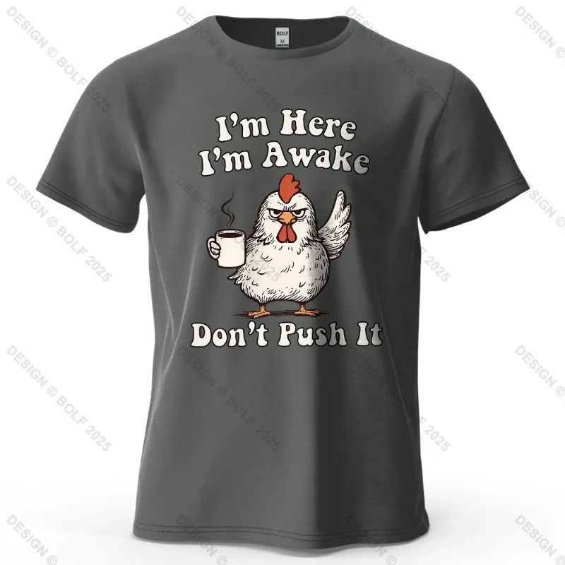 Grumpy Chicken Fun Cartoon Printed Short Sleeve Summer New Personalized Men's and Women's Casual Soft Skin Friendly T-shirt