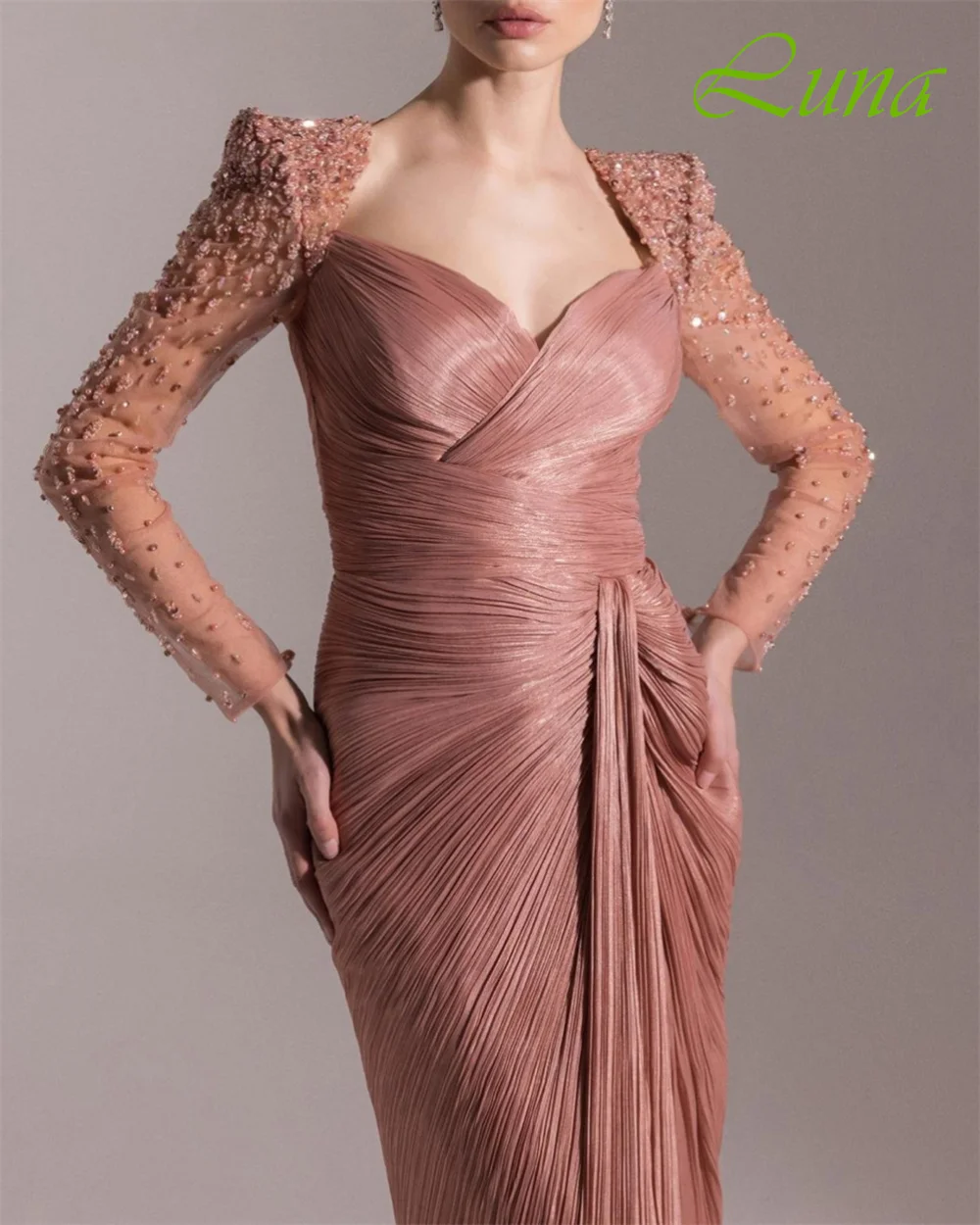 Customized Exquisite Cap Sleeve Sleeveless Evening Dress High Quality Chiffon Prom Dresses Temperament Crystal Party Gowns image 2