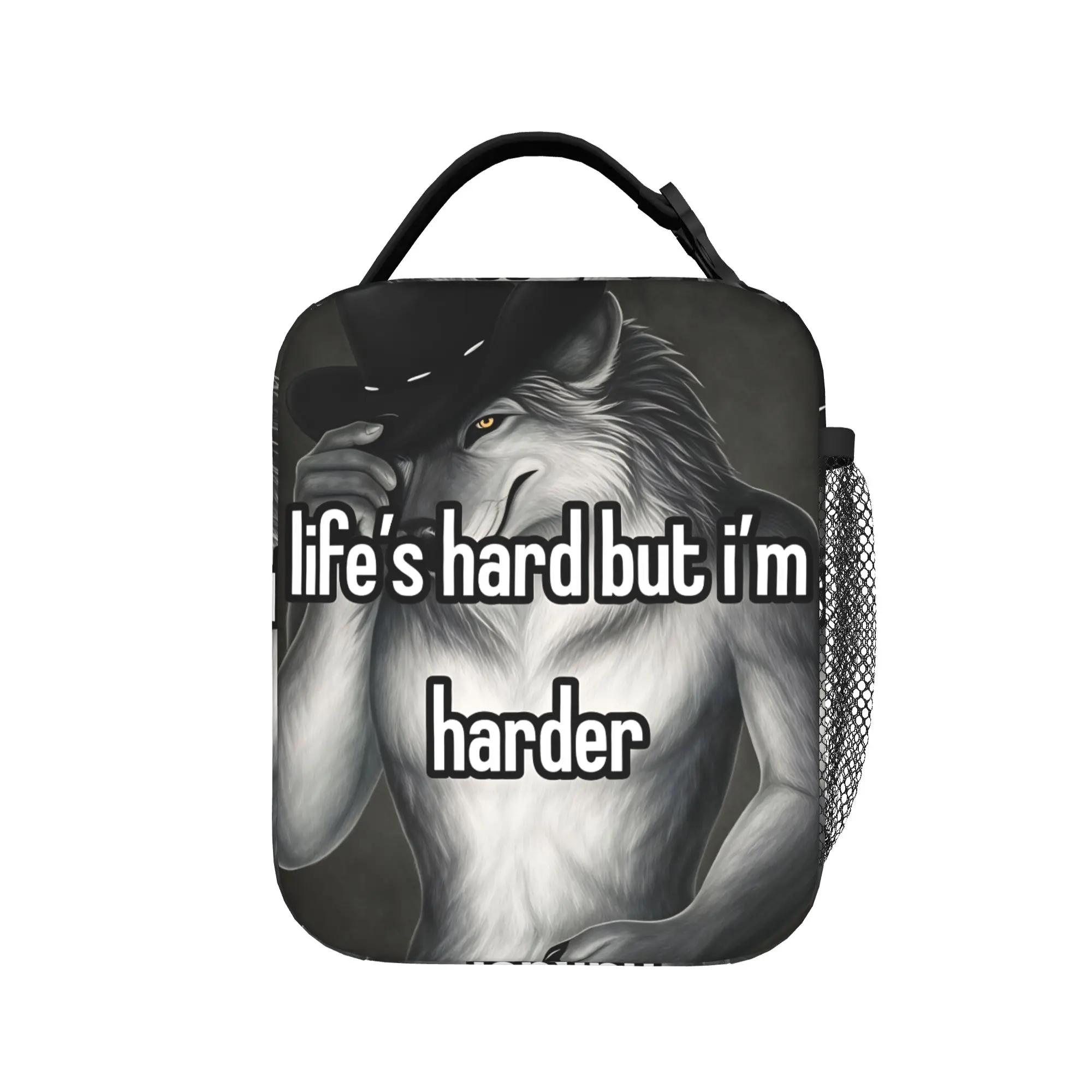 Cowboy Wolf Tough Spirit Lunch Bag Outdoor Picnic Lunch Box For Unisex Print Thermal Lunch Bags Oxford Portable Cooler Bag