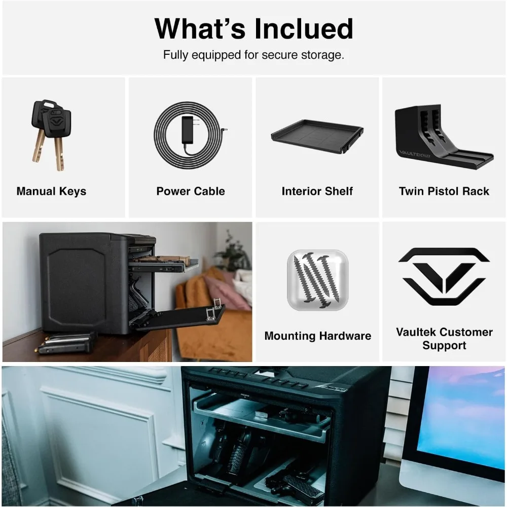 MX Series High Capacity Multiple Pistol Handgun Storage Available with Modular Interior, Backlit Keypad, and Auto-Open Door (Es