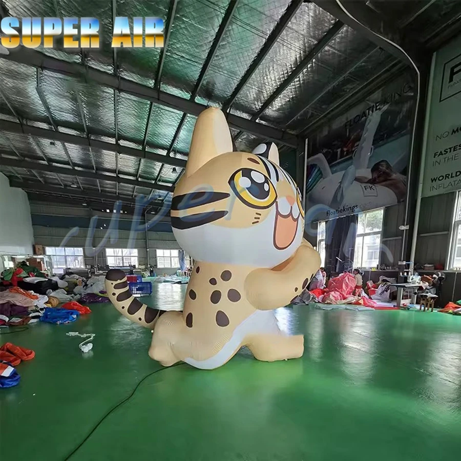 Super luftiges, so süßes Cartoon-Tiermodell im flachbaren Tiger mit Beleuchtung für die Hinterhofdekoration