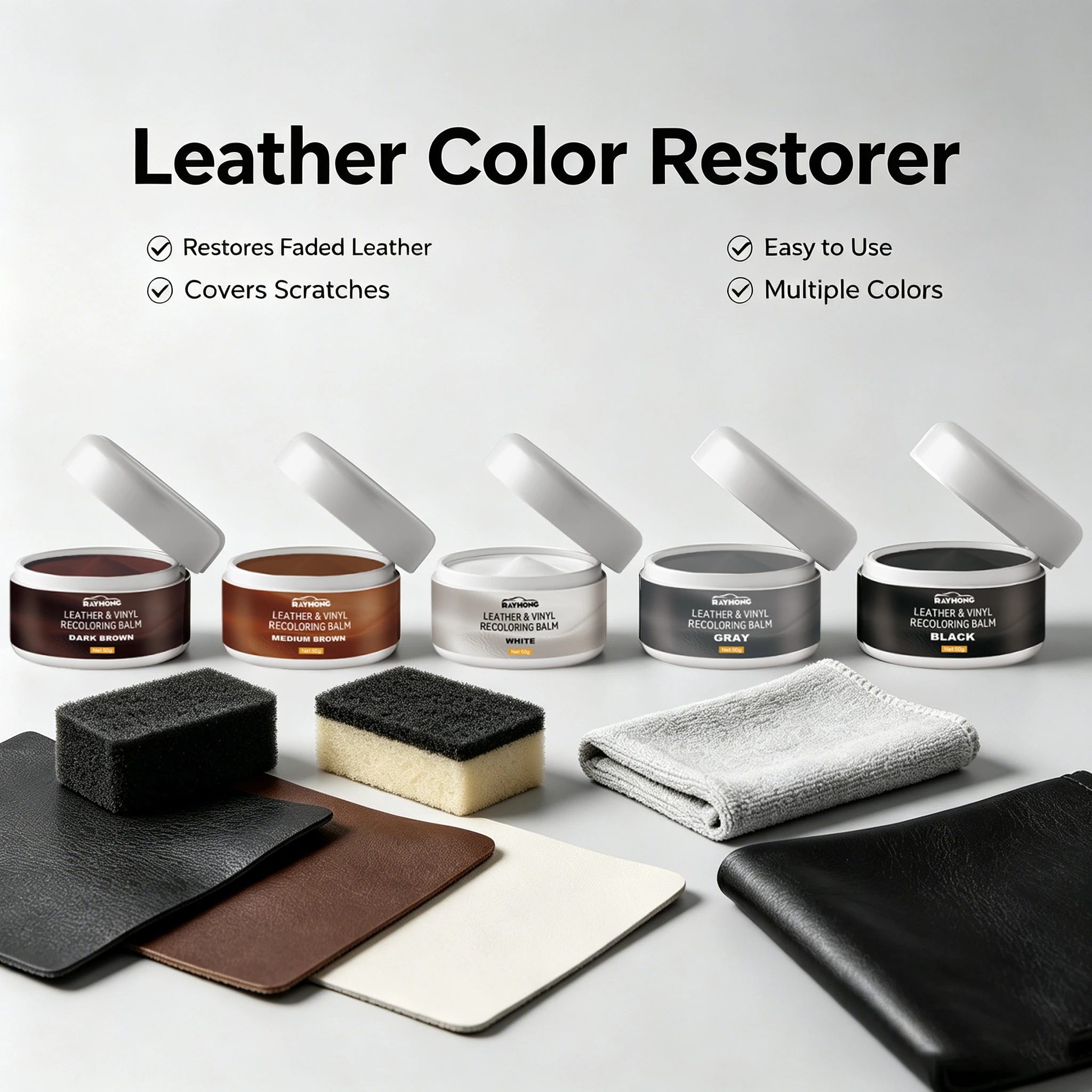 Leather Color Restorer Cream Kit for Car Seats Furniture Jackets Shoes Scratch Repair polish Renovation Cream DIY Leather Care